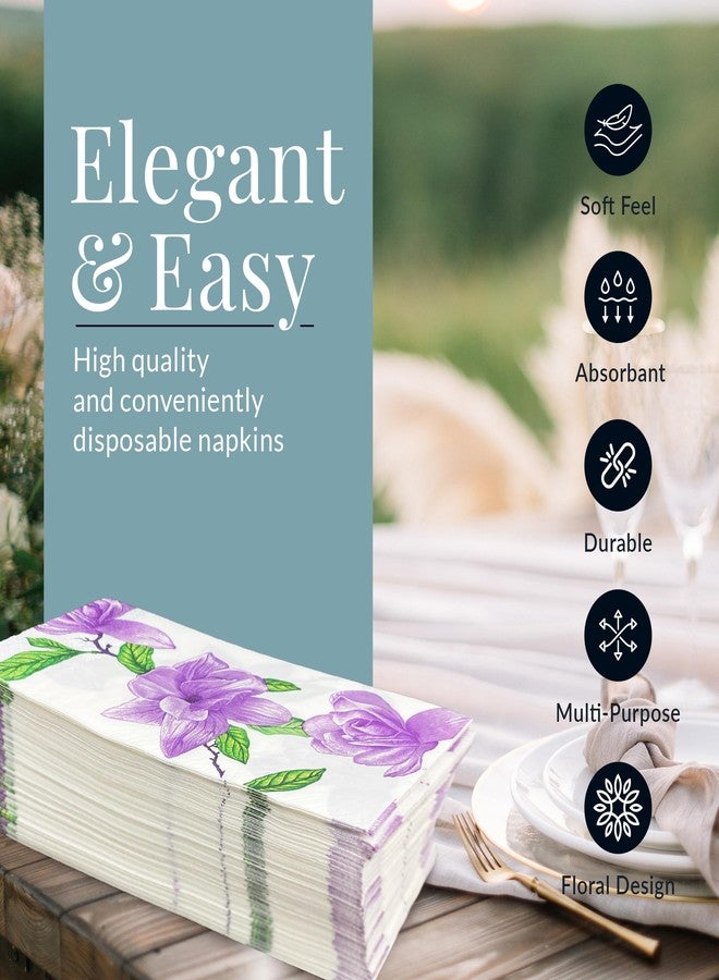 Reli. Floral Print Guest Napkins (220 Pack) Bathroom Napkins Guest Disposable, 2-Ply | Paper Hand Towels 12" x 15.75" | Soft Paper Towels for Powder Room, Restaurant, Party, Wedding, Event, Bathroom - Image 3